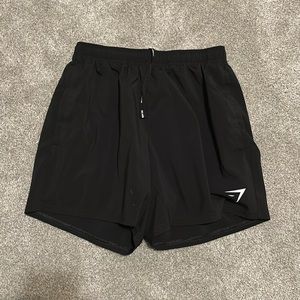 black gymshark 5’ inseam athletic shorts